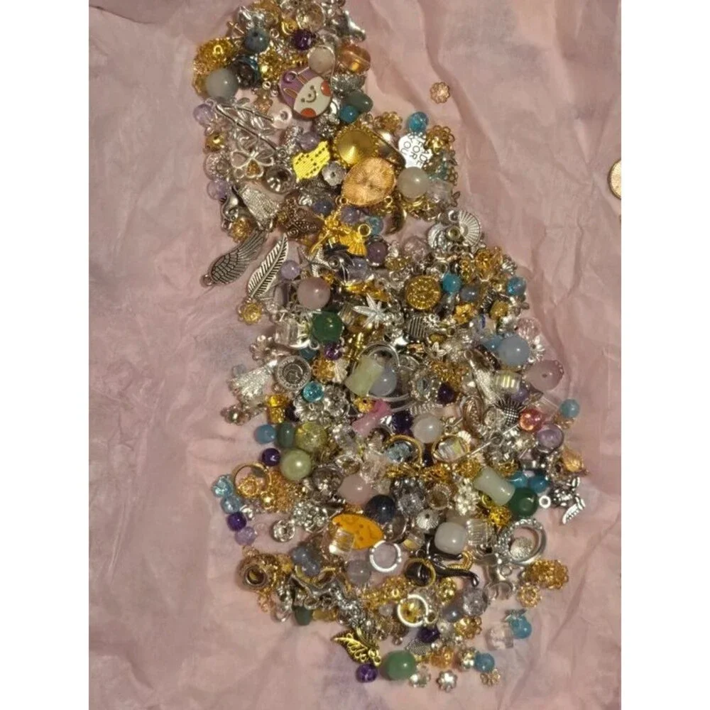 5oz mix charms, beads caps and beads